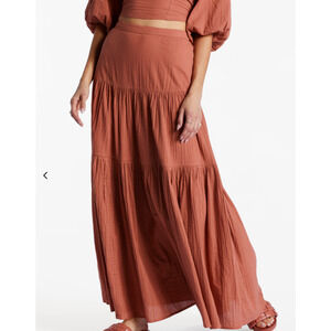billabong Del Sole maxi skirt size S/8 color sweet tea NWT MSRP $75.95